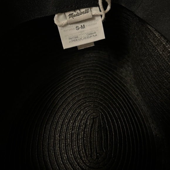 Madewell packable black straw hat NWOT with adjustable band - Picture 3 of 3